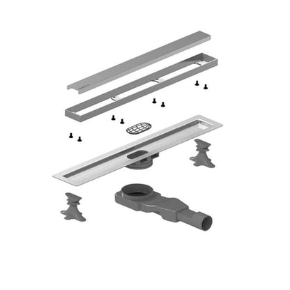 Сет ригола за душ с капак Wirquin Flat Linear инокс 60 cm