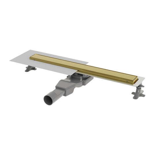 Сет ригола за душ с капак Wirquin Linear златисто матово 60 cm