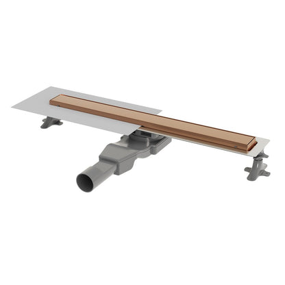 Сет ригола за душ с капак Wirquin Linear бронзово покритие 60 cm