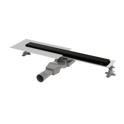 Сет ригола за душ с капак Wirquin Linear матово черно 60 cm