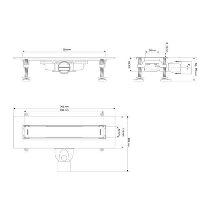 Сет ригола душ плюс капак Wirquin Venisio Slim финиш инокс 30 cm
