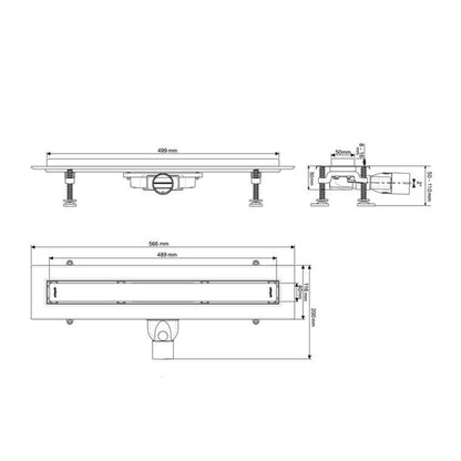 Сет ригола душ плюс капак Wirquin Venisio Slim финиш инокс 50 cm