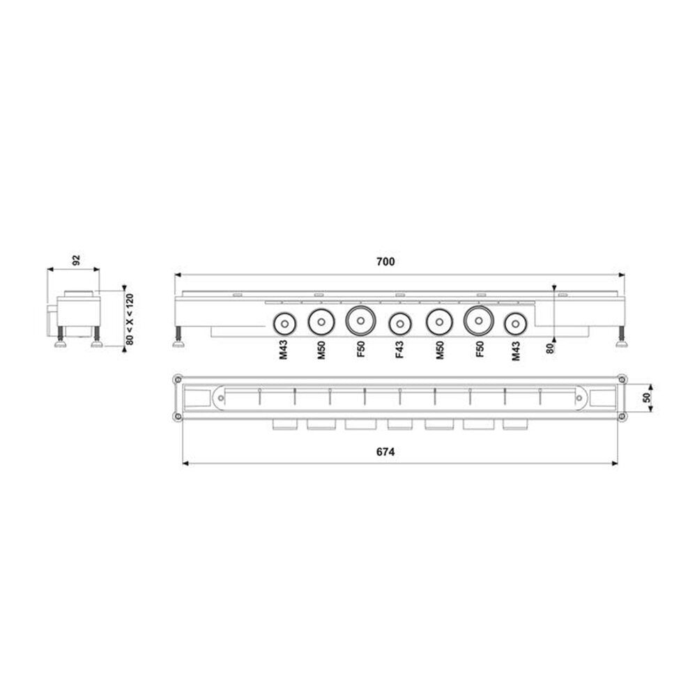 Сет ригола за душ с капак Wirquin Venisio Soda инокс 70 cm