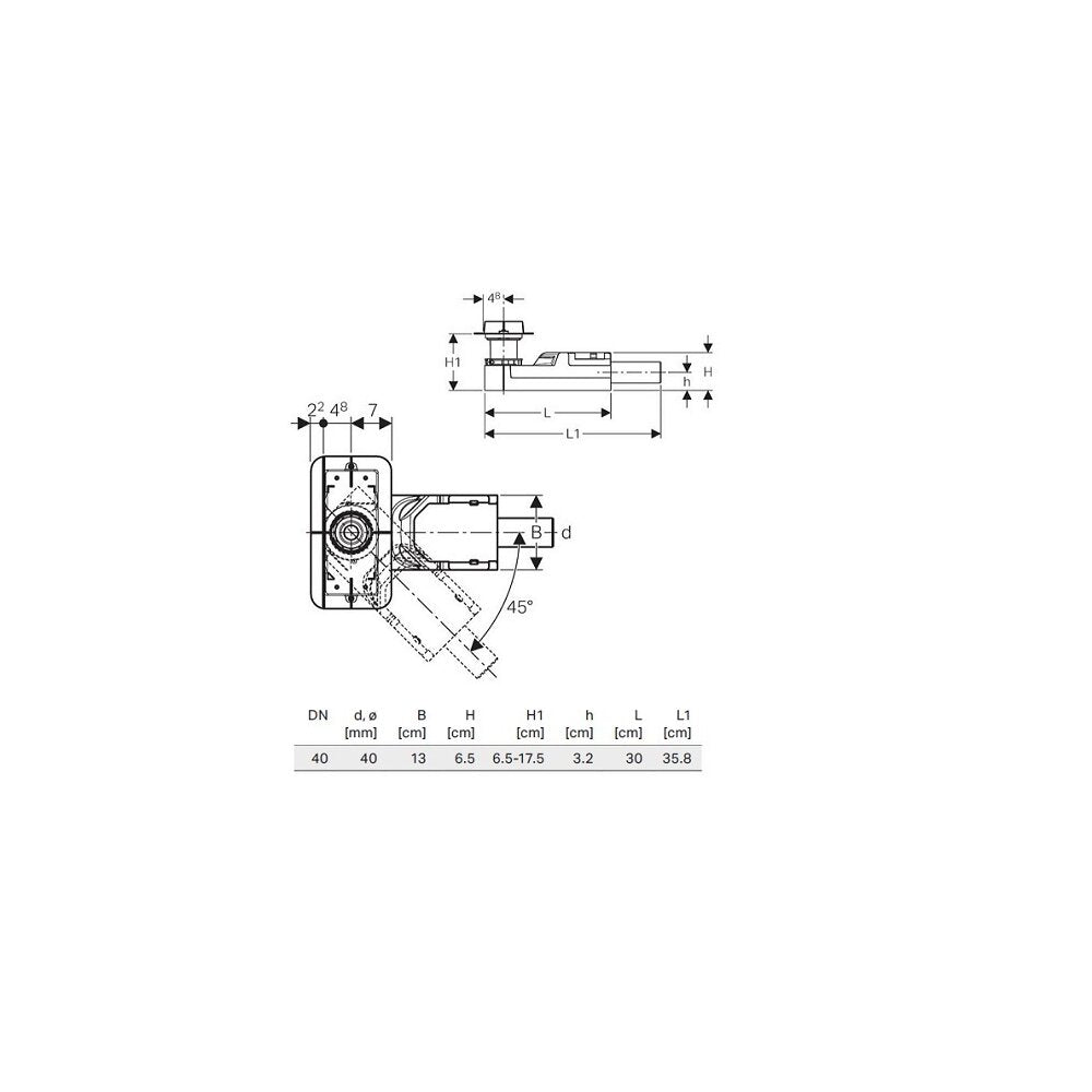 Geberit CleanLine Shower Drain Set 65-90 mm with Glossy Metal Cover 30-90 cm