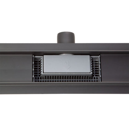 Duplex Next Black Linear Shower Drain Set with Cover 120 cm