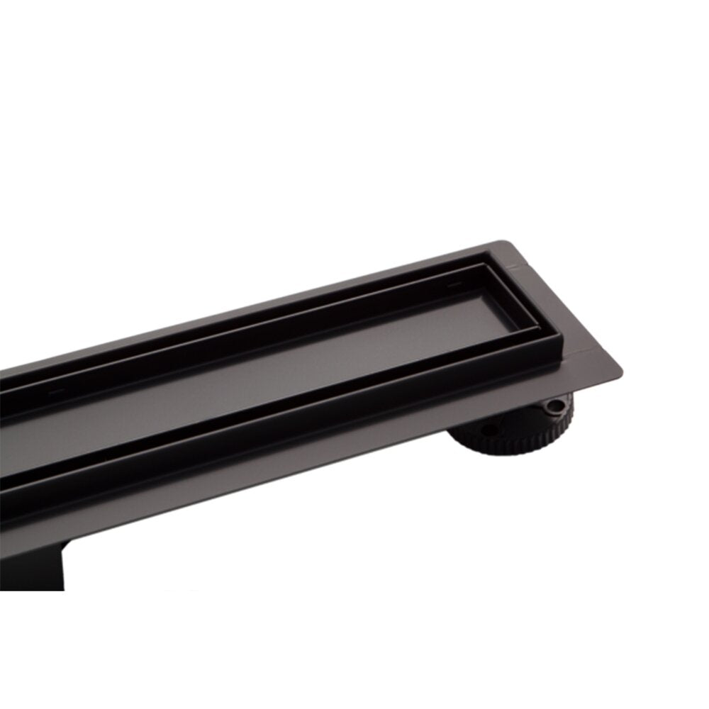Duplex Next Black Linear Shower Drain Set with Cover 120 cm