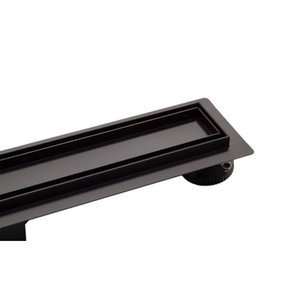 Duplex Next Black Linear Shower Drain Set with Cover 120 cm