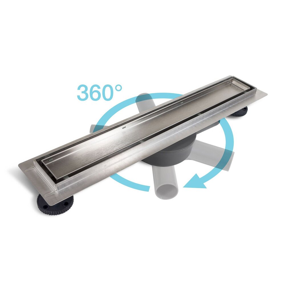Balneo 360 Drain Linear Shower Channel Set with Cover 50 cm Brushed Stainless Steel