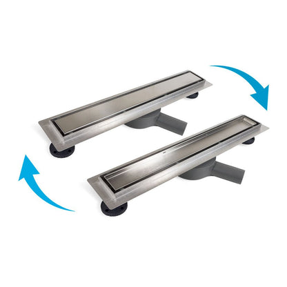 Balneo 360 Drain Linear Shower Channel Set with Cover 50 cm Brushed Stainless Steel