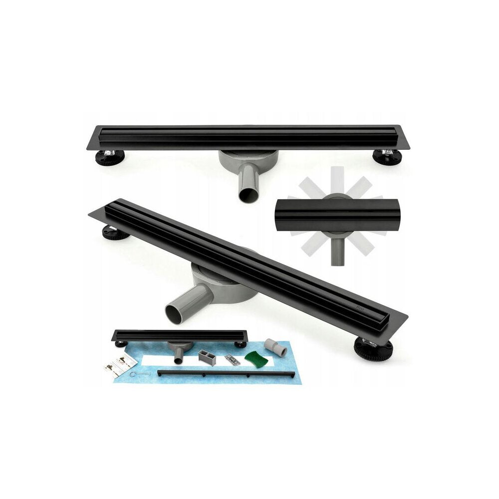 Rea Neo Slim Pro Shower Drain Set with Cover 60 cm Black