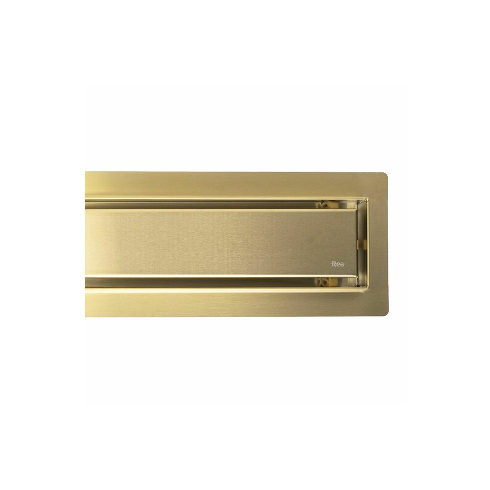 Shower channel set with brushed gold cover Rea Neox Pro 60 cm