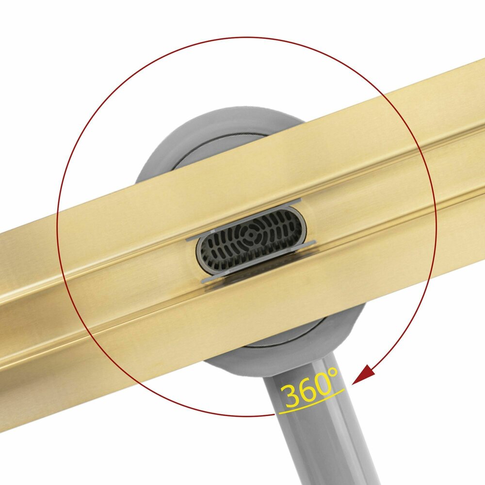Комплект за душов канал с капак златист мат Rea Neox Slim Pro 80 см