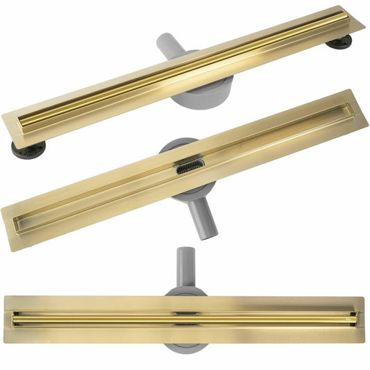 Shower channel set with gold cover Rea Neox Slim Pro 60 cm