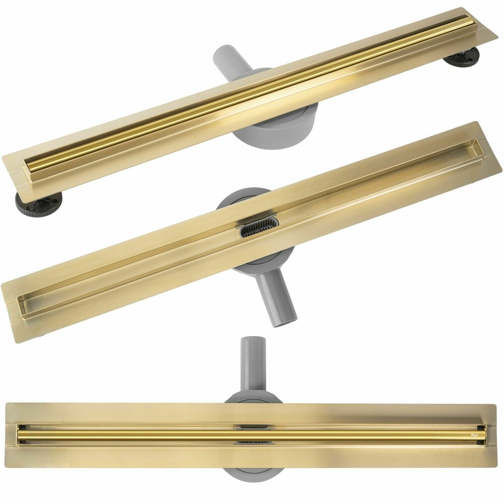 Shower channel set with gold cover Rea Neox Slim Pro 70 cm
