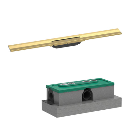 Комплект ригола за душ с капак Hansgrohe RainDrain Flex регулируем златен лъскав 80 см