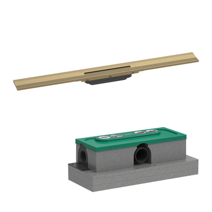Комплект за душ с капак Hansgrohe RainDrain Flex, регулируем, бронз пероксиден, 80 см