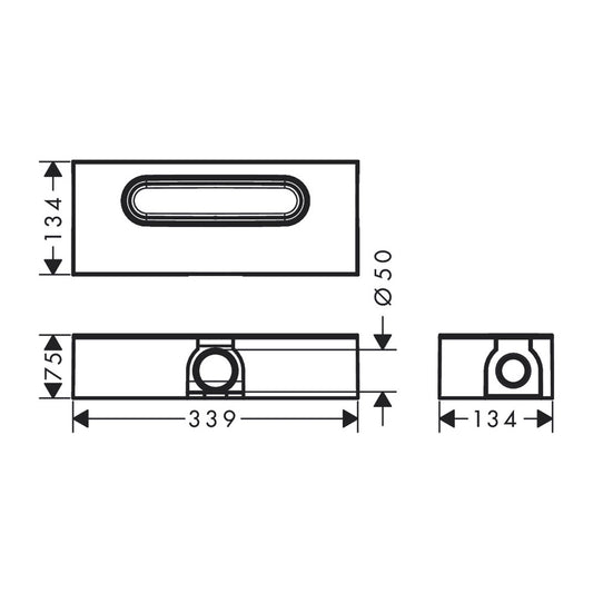 Shower channel set with Hansgrohe RainDrain Flex adjustable glossy chrome cover 80 cm