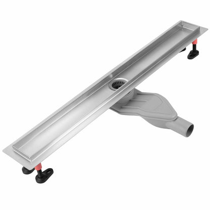 Shower channel set with brushed stainless steel cover Rea Neox Superflow 80 cm