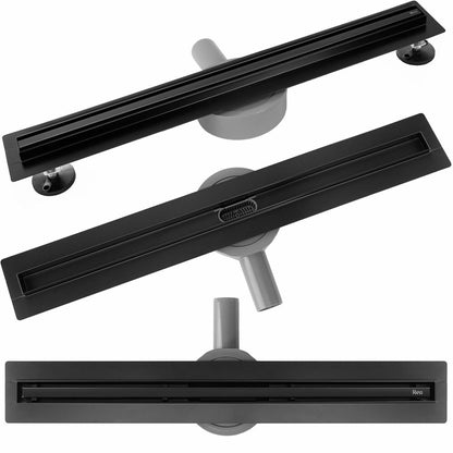 Rea Neox Shower Drain Set with Black Cover 70 cm