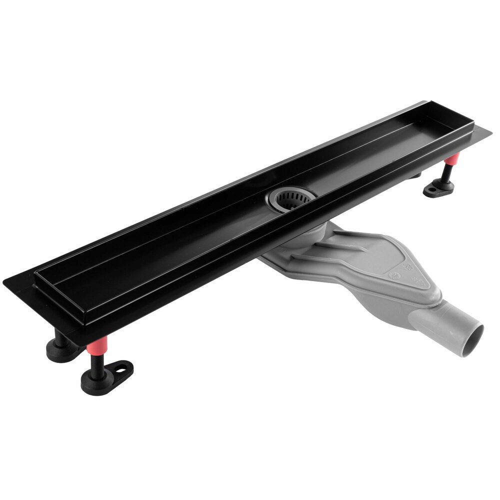 Shower channel set with black cover Rea Neox Superflow 60 cm