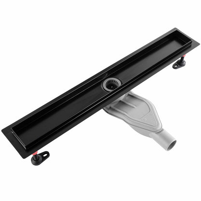 Shower channel set with black cover Rea Neox Superflow 90 cm