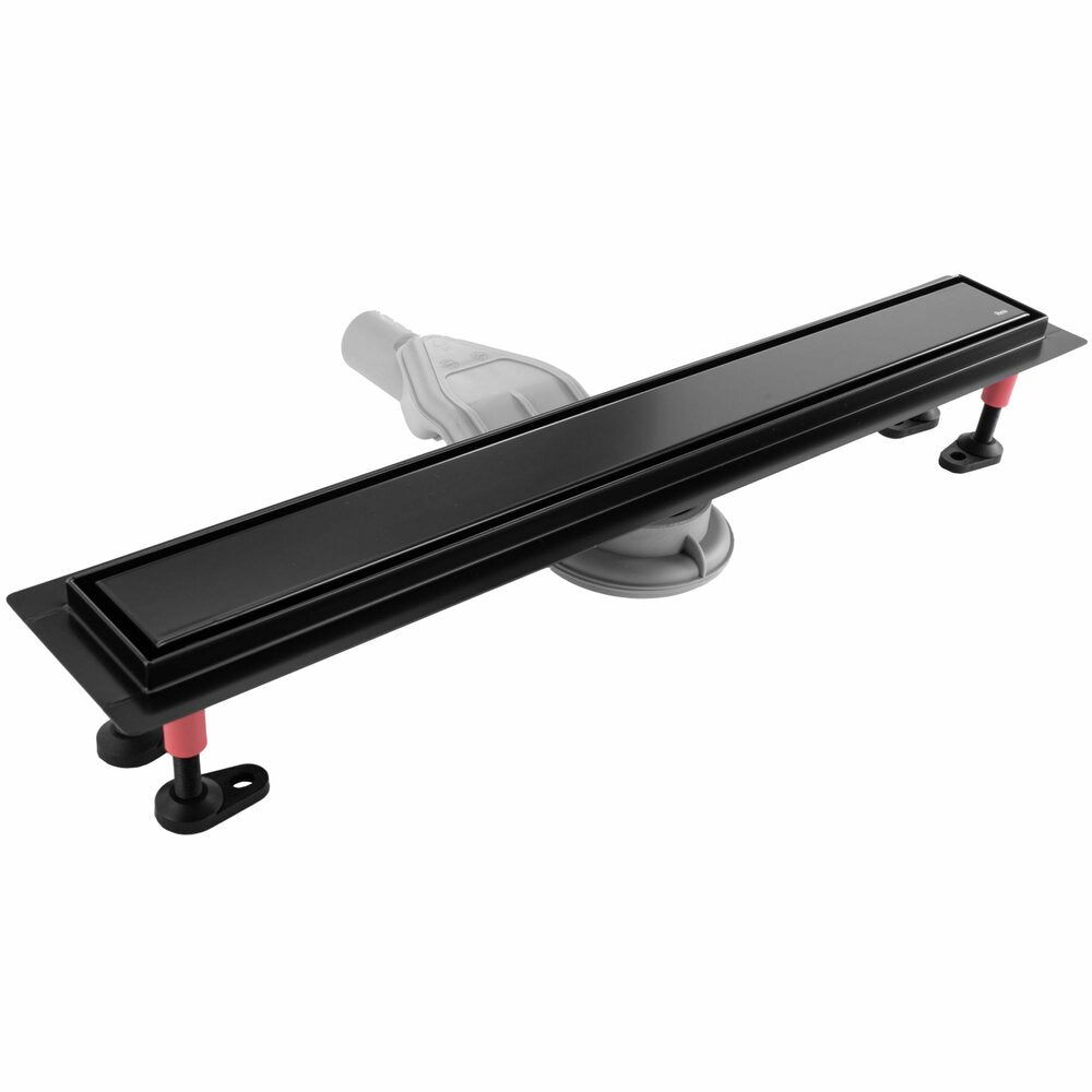 Shower channel set with black cover Rea Neox Superflow 90 cm