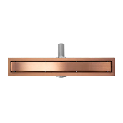 Shower drain set with cover Rea Neo Pure brushed copper finish 60 cm