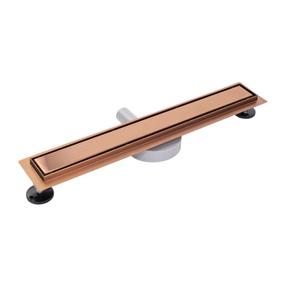 Shower drain set with cover Rea Neo Pure brushed copper finish 60 cm