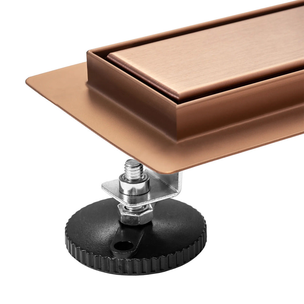 Shower drain set with cover Rea Neo Pure brushed copper finish 60 cm