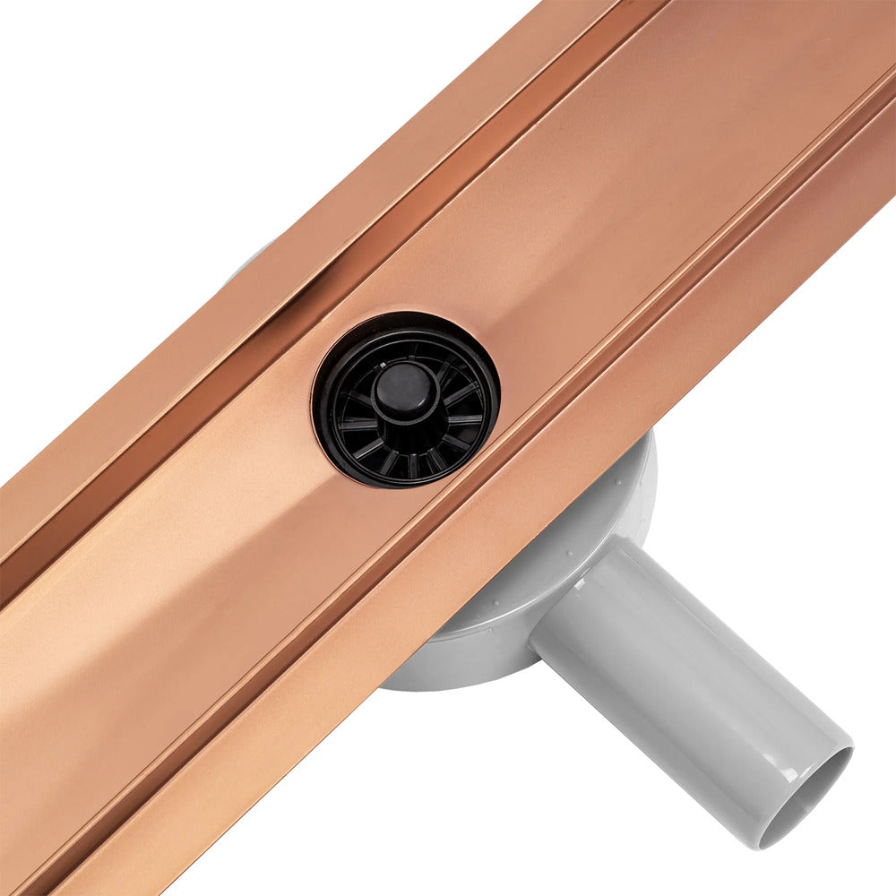 Shower drain set with cover Rea Neo Pure brushed copper finish 60 cm