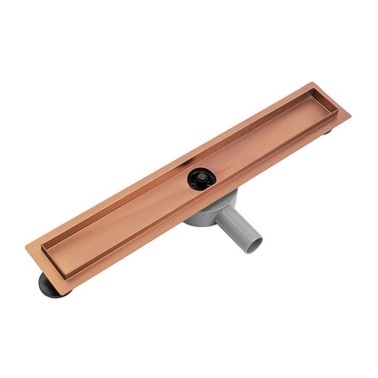 Shower drain set with cover Rea Neo Pure brushed copper finish 70 cm