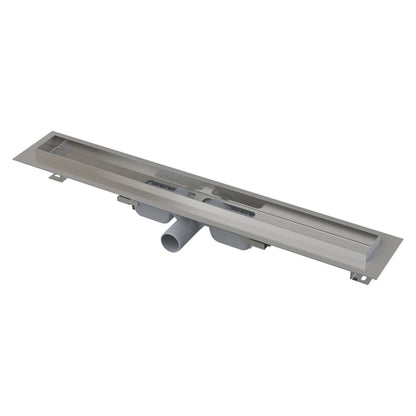 Shower Drain Set with White Glass Cover Alca Glass and APZ106 95 cm