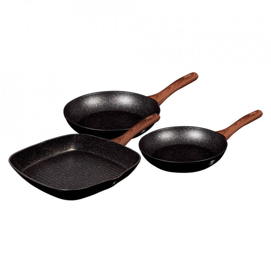 Комплект тигани (3 части) Ebony Rosewood Collection BerlingerHaus BH 7101