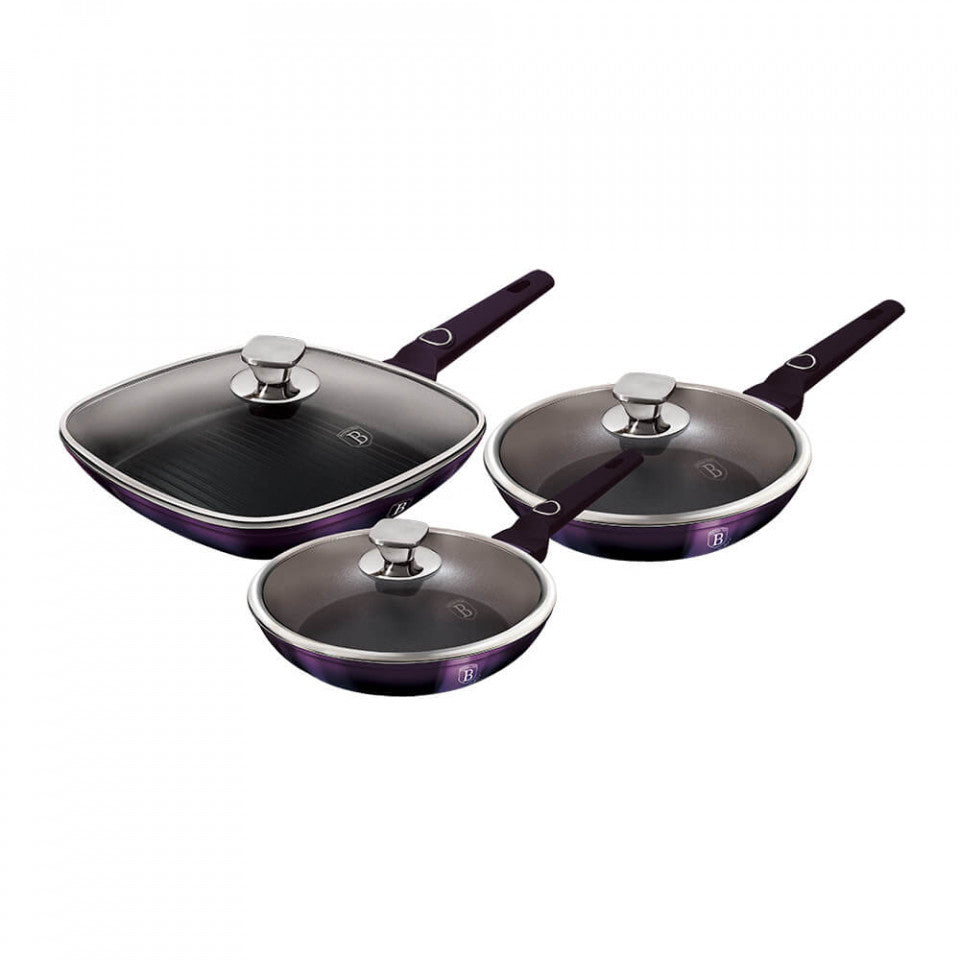 Комплект тигани (6 части) Purple Eclipse Collection BerlingerHaus BH 7107