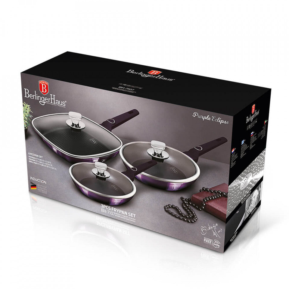 Комплект тигани (6 части) Purple Eclipse Collection BerlingerHaus BH 7107