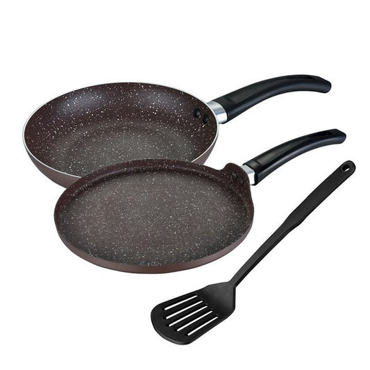 Комплект тигани Muhler MR-2626S с шпатула 26x4.5cm, 26x1.6cm, шоколадови 1003792