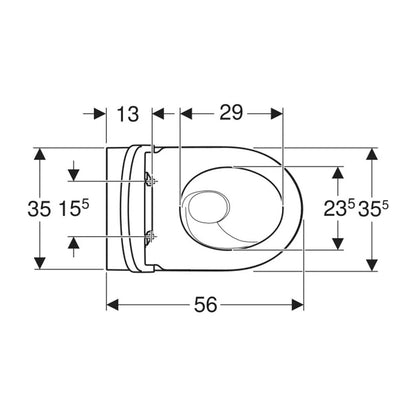 Комплект тоалетна Geberit iCon BTW TurboFlush с капак softclose бял гланц