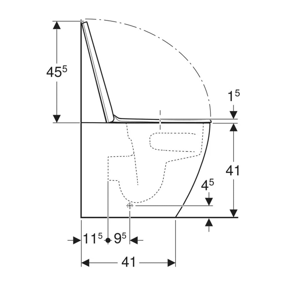 Комплект тоалетна Geberit iCon BTW TurboFlush с капак softclose бял гланц