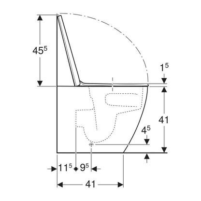 Комплект тоалетна Geberit iCon BTW TurboFlush с капак softclose бял гланц