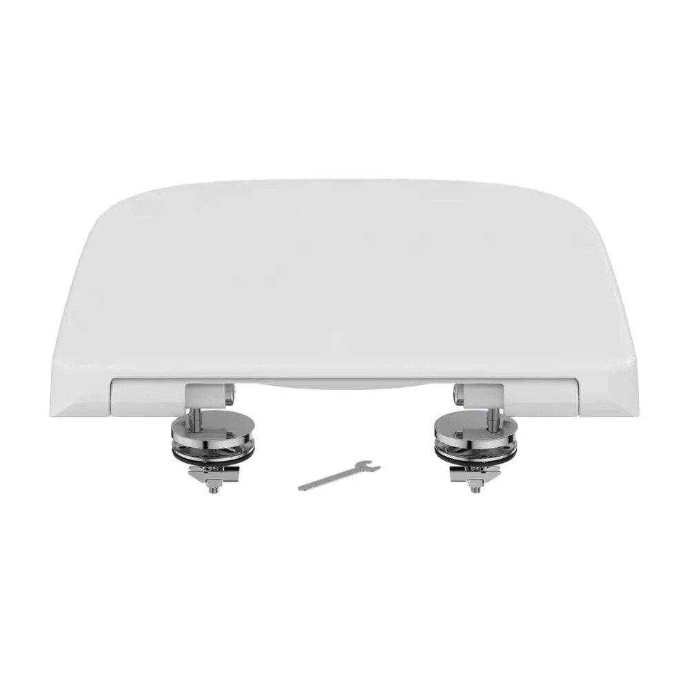 Комплект тоалетна чиния на под Ideal Standard i.life S Compact rimless с ъглов резервоар и нормално затваряне - бял гланц