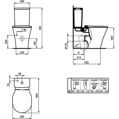 Ideal Standard Connect Air AquaBlade Floor-Mounted WC Set with Soft-Close Seat and Tank