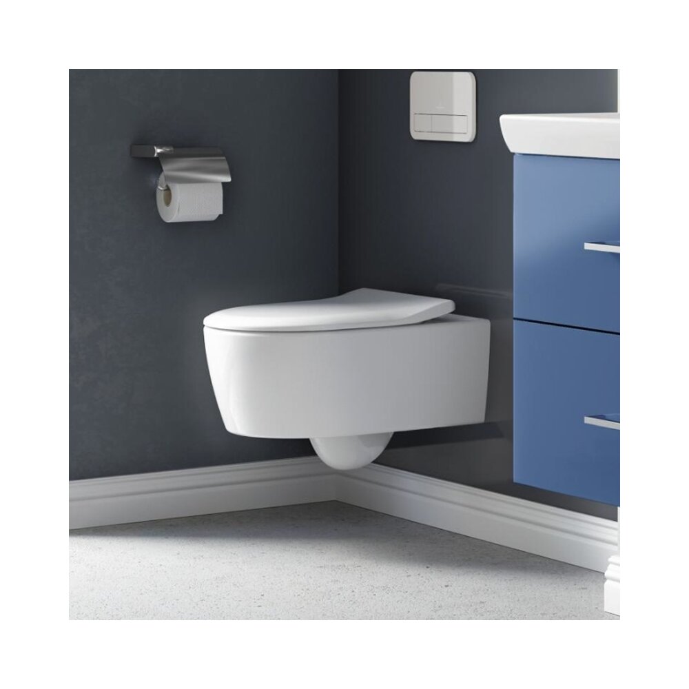 Villeroy&Boch Avento Direct Flush Wall-Hung Toilet and Bidet Set with Slim Soft Close Seat