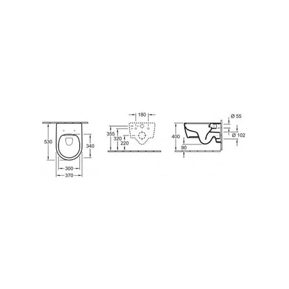Villeroy&Boch Avento Direct Flush Wall-Hung Toilet and Bidet Set with Slim Soft Close Seat