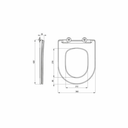 Сет за окачен тоалетен шкаф с капак Deante Jasmin Zero rimless