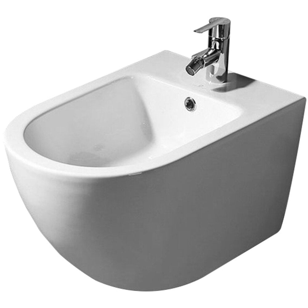 Wall-Hung Toilet and Bidet Set Rea Carlo Mini Rimless with Soft-Close Seat