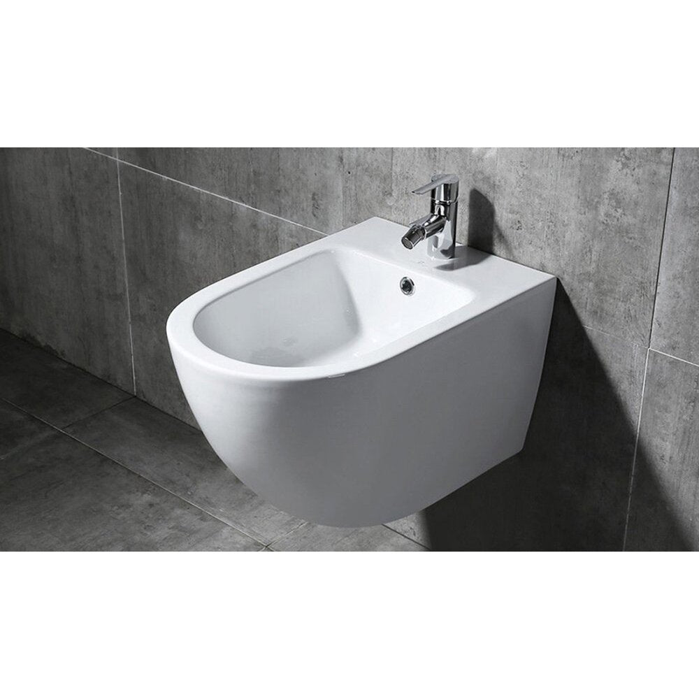 Wall-Hung Toilet and Bidet Set Rea Carlo Mini Rimless with Soft-Close Seat