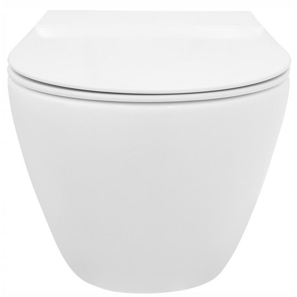 Wall-Hung Toilet and Bidet Set Rea Carlo Mini Rimless with Soft-Close Seat
