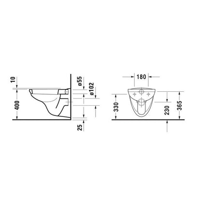 Duravit D-CODE Basic Wall-Hung Toilet Set with Soft-Close Seat