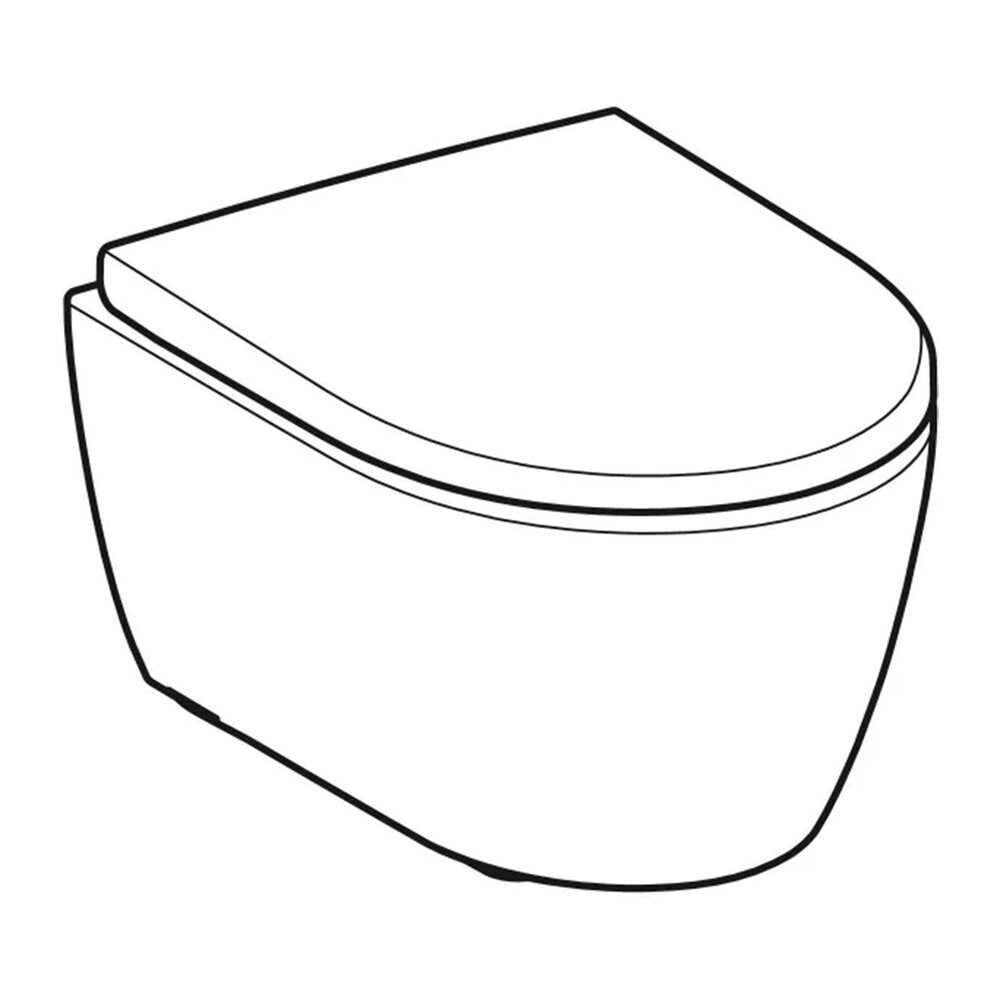 Комплект стенен WC Geberit iCon Rimfree с капак softclose в бяло матово.