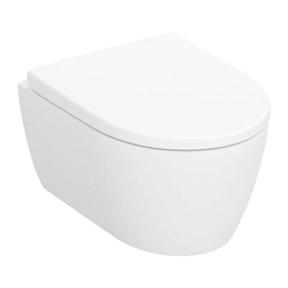 Комплект стенен WC Geberit iCon Rimfree с капак softclose в бяло матово.